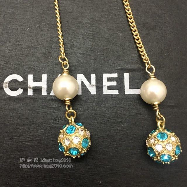 chanel耳環 小香經典熱銷款 鑲鑽小圓球 香奈兒耳環  gzsc1204